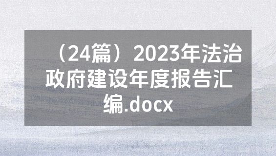 （24篇）2023年法治政府建设年度报告汇编.docx