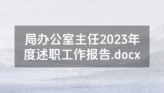 局办公室主任2023年度述职工作报告.docx
