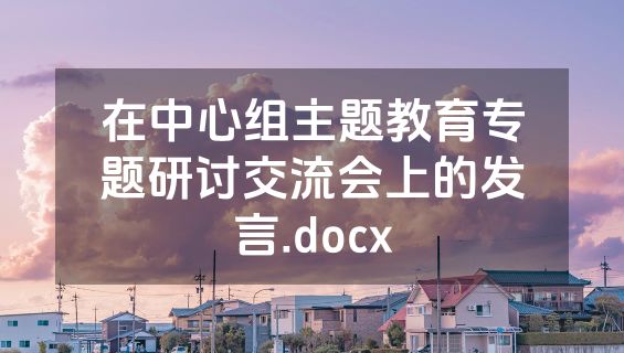 在中心组主题教育专题研讨交流会上的发言.docx