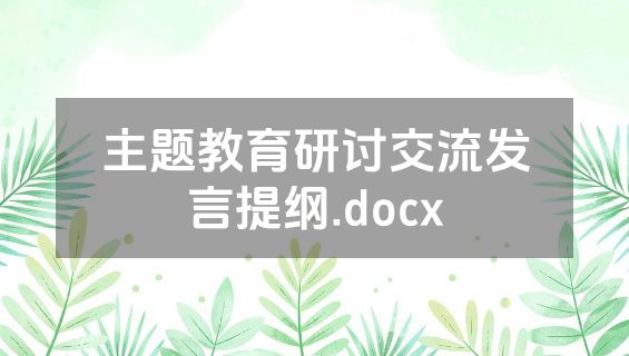 主题教育研讨交流发言提纲.docx