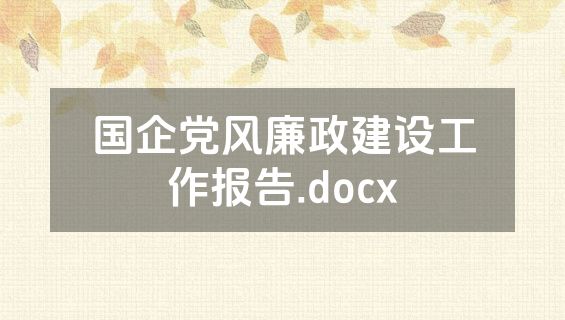 国企党风廉政建设工作报告.docx