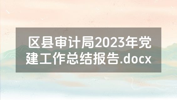 区县审计局2023年党建工作总结报告.docx