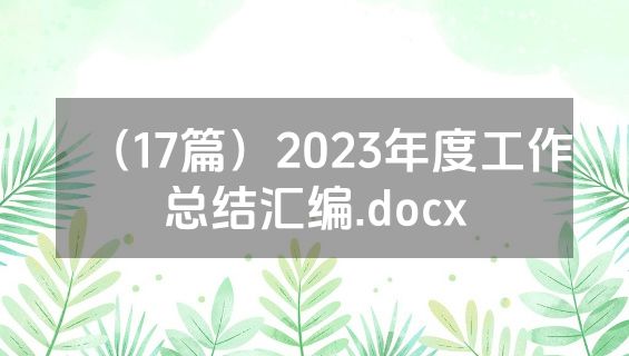 （17篇）2023年度工作总结汇编.docx
