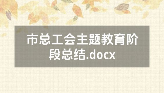 市总工会主题教育阶段总结.docx