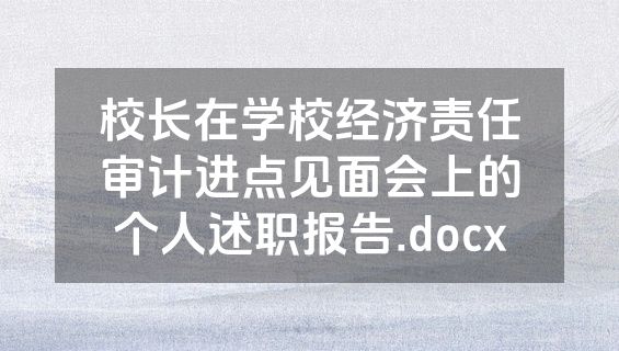 校长在学校经济责任审计进点见面会上的个人述职报告.docx