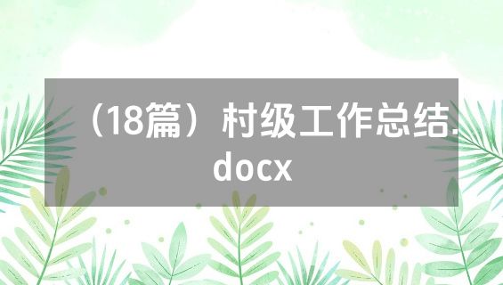 （18篇）村级工作总结.docx