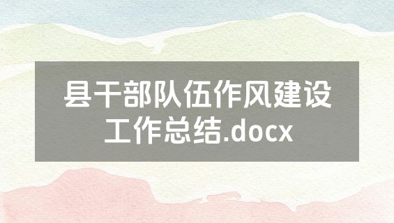 县干部队伍作风建设工作总结.docx
