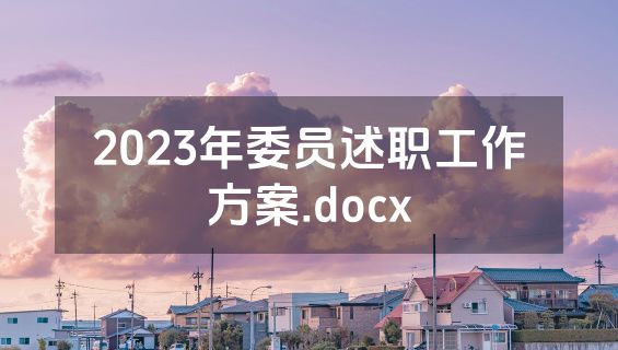 2023年委员述职工作方案.docx