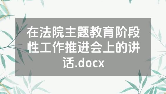 在法院主题教育阶段性工作推进会上的讲话.docx