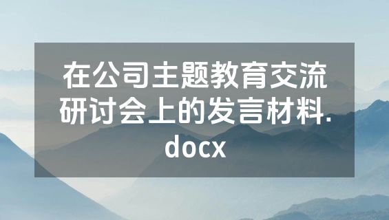 在公司主题教育交流研讨会上的发言材料.docx