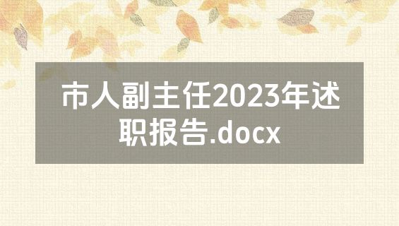 市人副主任2023年述职报告.docx