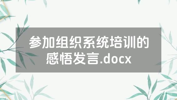 参加组织系统培训的感悟发言.docx