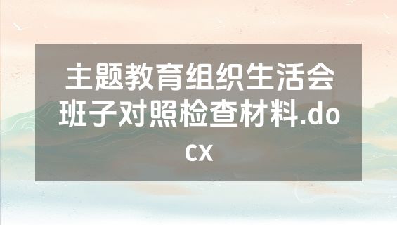 主题教育组织生活会班子对照检查材料.docx