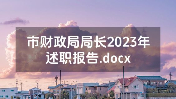 市财政局局长2023年述职报告.docx