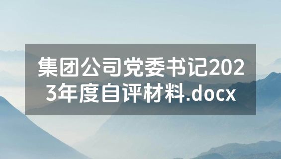 集团公司党委书记2023年度自评材料.docx