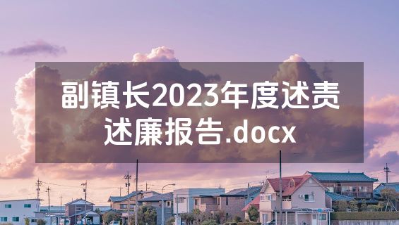 副镇长2023年度述责述廉报告.docx