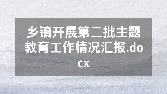 乡镇开展第二批主题教育工作情况汇报.docx