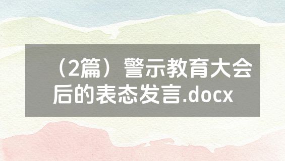 （2篇）警示教育大会后的表态发言.docx