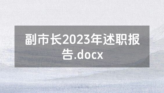 副市长2023年述职报告.docx