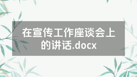 在宣传工作座谈会上的讲话.docx