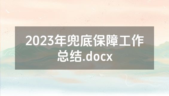 2023年兜底保障工作总结.docx