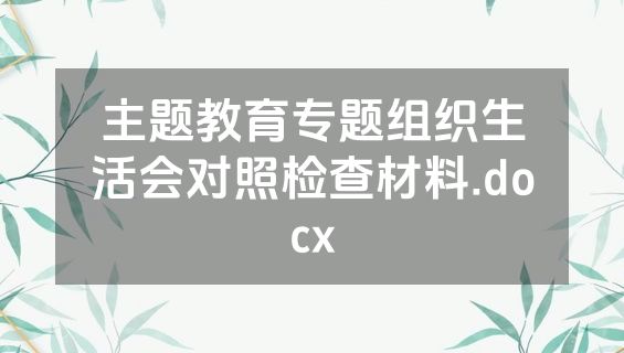 主题教育专题组织生活会对照检查材料.docx