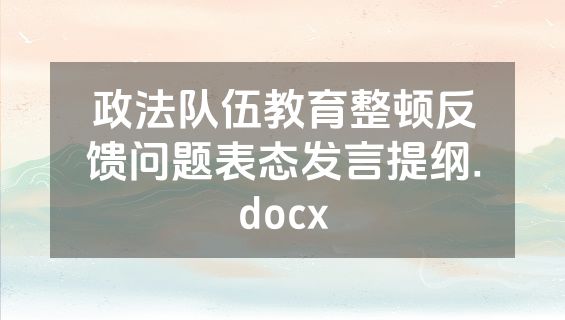 政法队伍教育整顿反馈问题表态发言提纲.docx