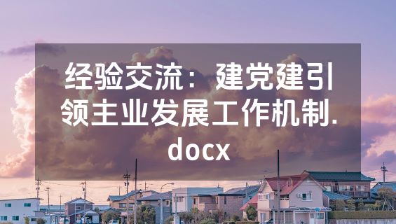 经验交流：建党建引领主业发展工作机制.docx