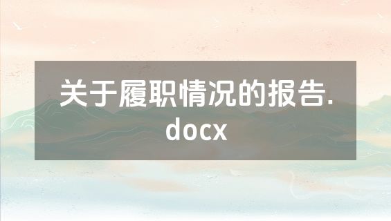 关于履职情况的报告.docx