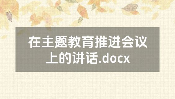 在主题教育推进会议上的讲话.docx