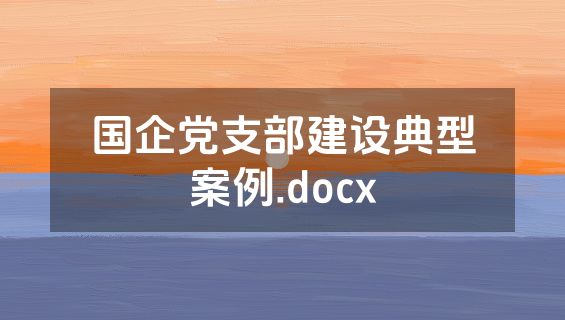 国企党支部建设典型案例.docx