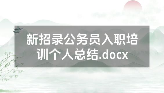 新招录公务员入职培训个人总结.docx