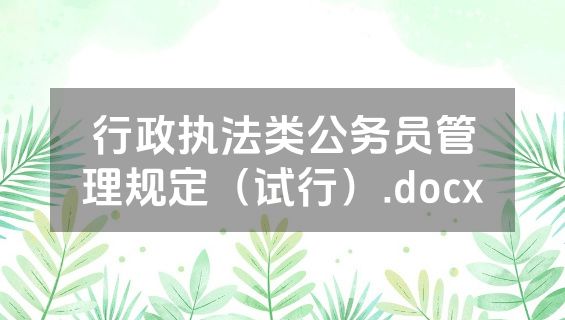 行政执法类公务员管理规定（试行）.docx