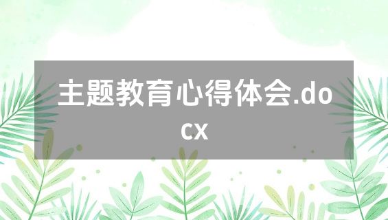 主题教育心得体会.docx