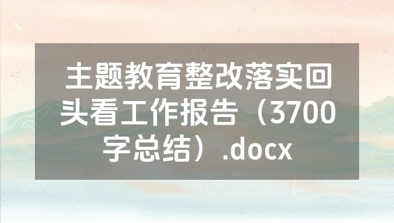 主题教育整改落实回头看工作报告（3700字总结）.docx