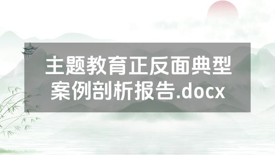 主题教育正反面典型案例剖析报告.docx