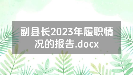 副县长2023年履职情况的报告.docx