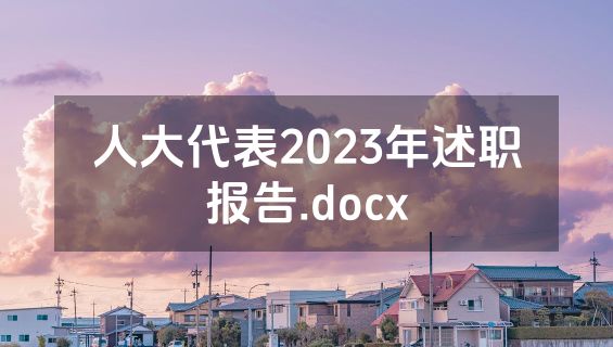 人大代表2023年述职报告.docx