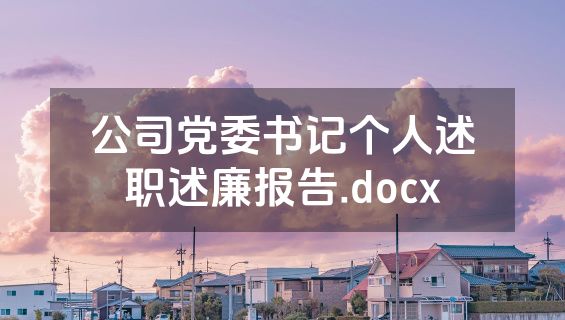 公司党委书记个人述职述廉报告.docx