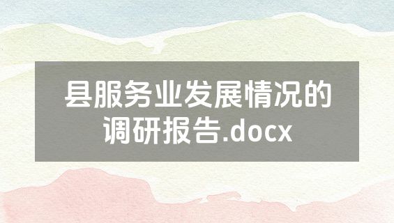县服务业发展情况的调研报告.docx