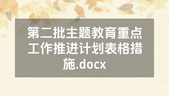 第二批主题教育重点工作推进计划表格措施.docx