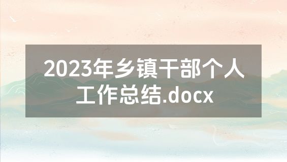 2023年乡镇干部个人工作总结.docx