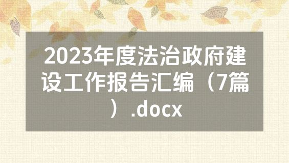 2023年度法治政府建设工作报告汇编（7篇）.docx