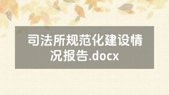 司法所规范化建设情况报告.docx