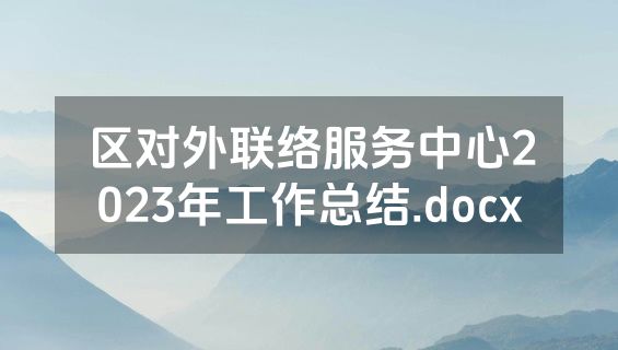 区对外联络服务中心2023年工作总结.docx