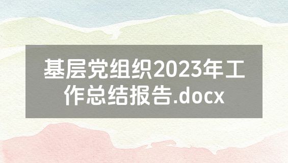 基层党组织2023年工作总结报告.docx