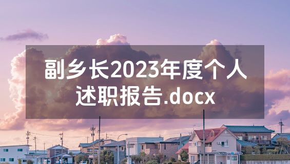 副乡长2023年度个人述职报告.docx