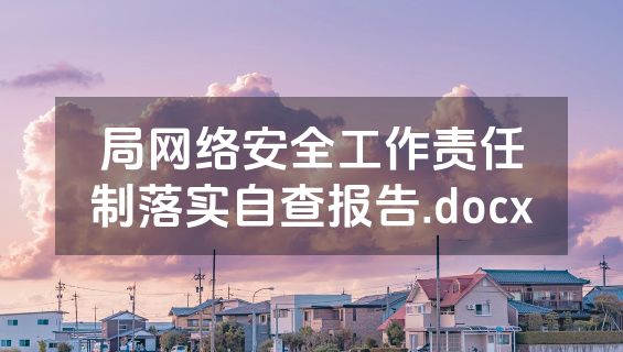 局网络安全工作责任制落实自查报告.docx