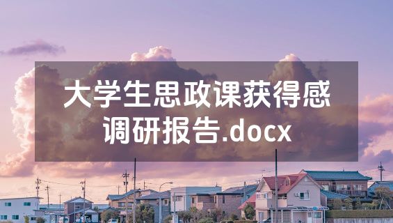 大学生思政课获得感调研报告.docx