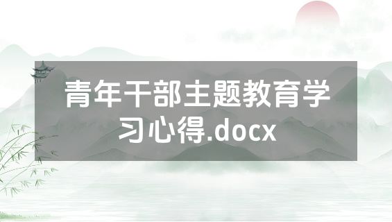 青年干部主题教育学习心得.docx